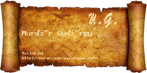 Murár György névjegykártya